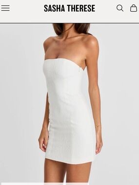 Sasha Therese Fleur Mini Dress White